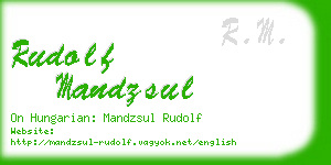 rudolf mandzsul business card